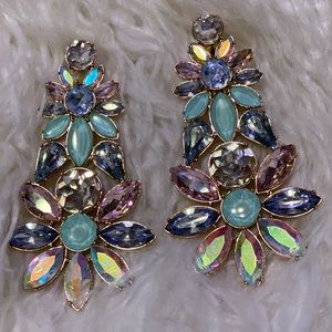 Aldo statement earrings gemstone flower dangle